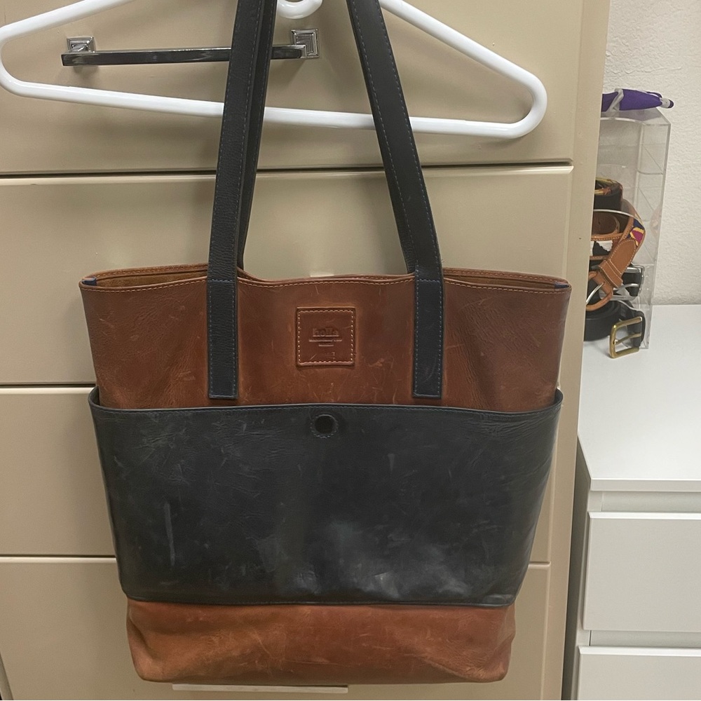 Handmade leather tote made in London